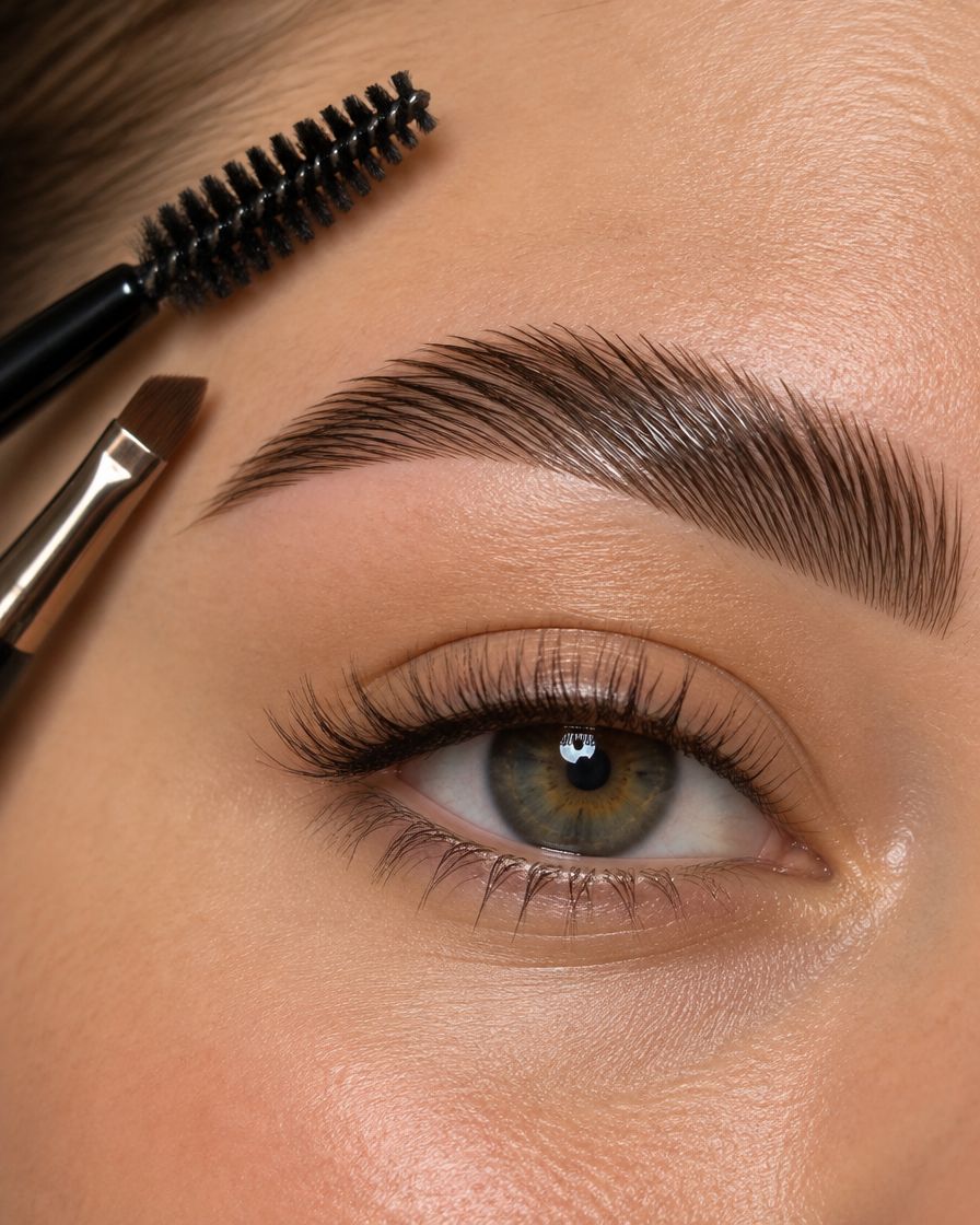 Freshly shaped and tinted brow